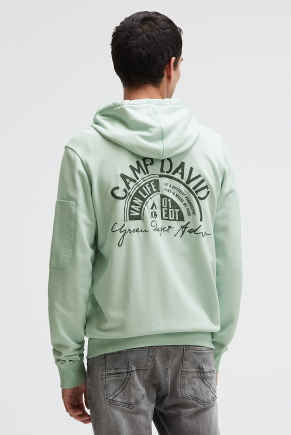 Kapuzensweatjacke Oil Dyed mit Rücken-Artwork