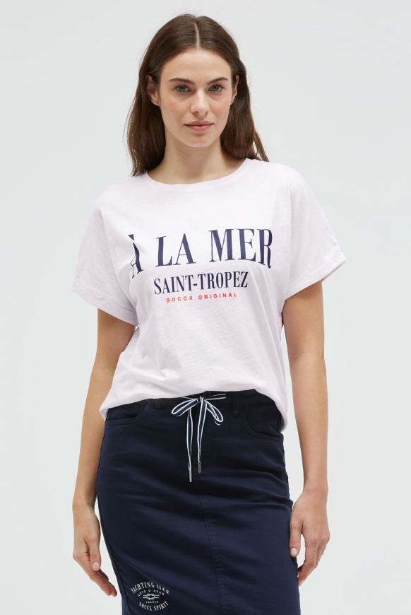 Rundhalsshirt mit Label Print