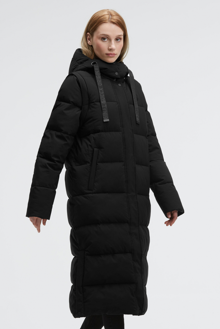 2-in-1 Puffer Coat und Weste black