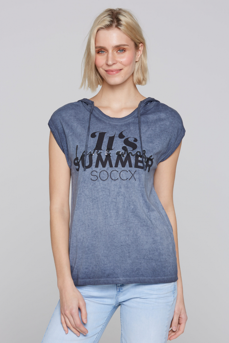 Ärmelloses Kapuzenshirt mit Artwork deep sea