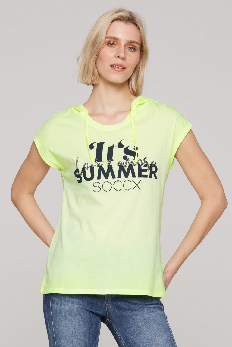 Ärmelloses Kapuzenshirt mit Artwork summer lime