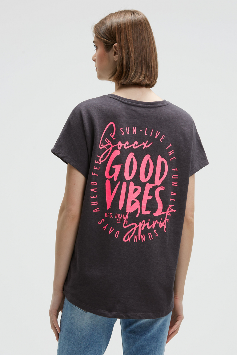 Ärmelloses Oversized Shirt mit Label Print charcoal mist