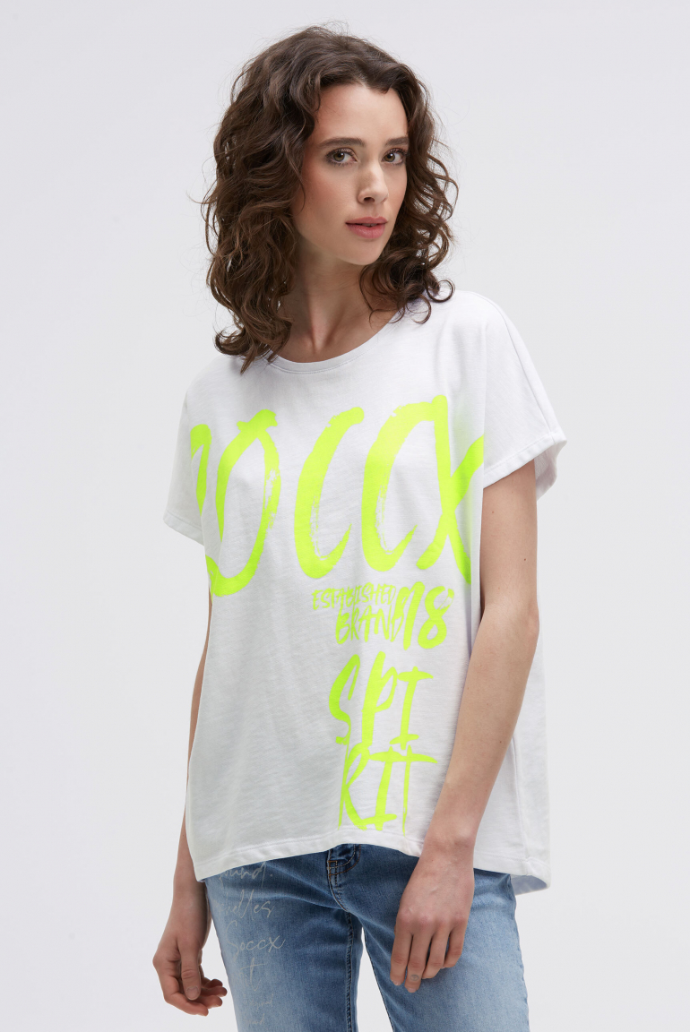 Ärmelloses Oversized Shirt mit Label Print opticwhite