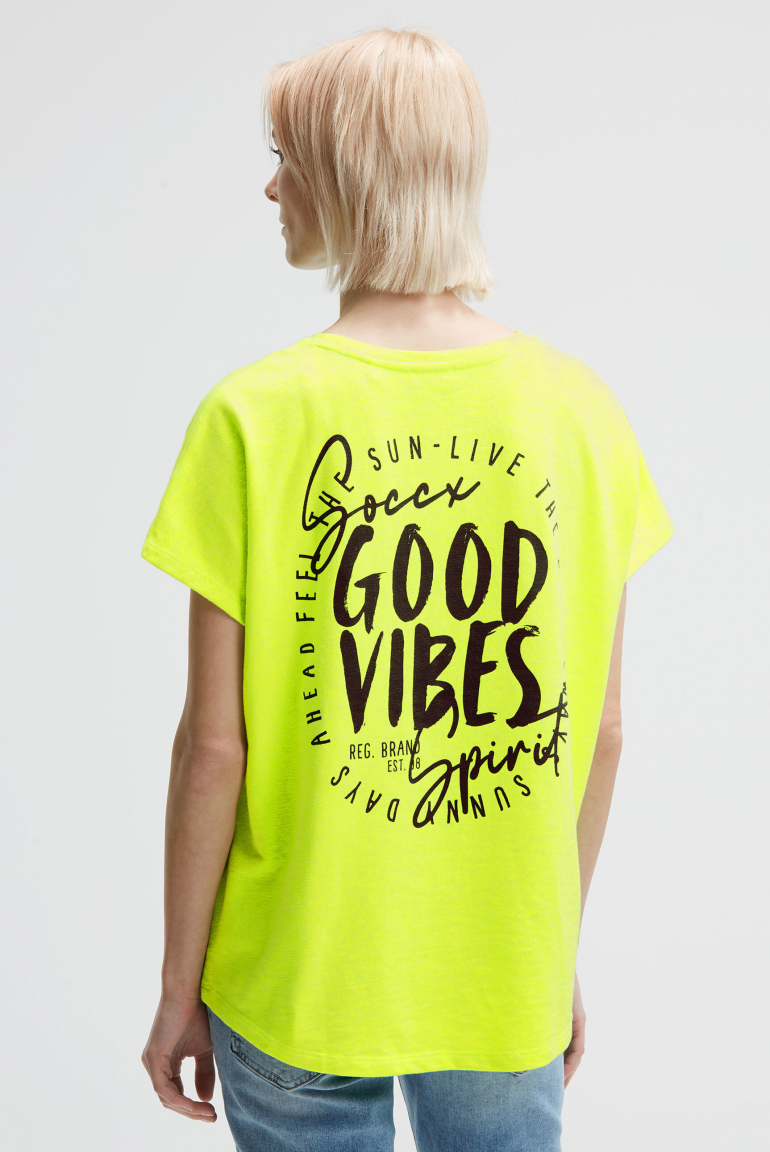 Ärmelloses Oversized Shirt mit Label Print electric lemon