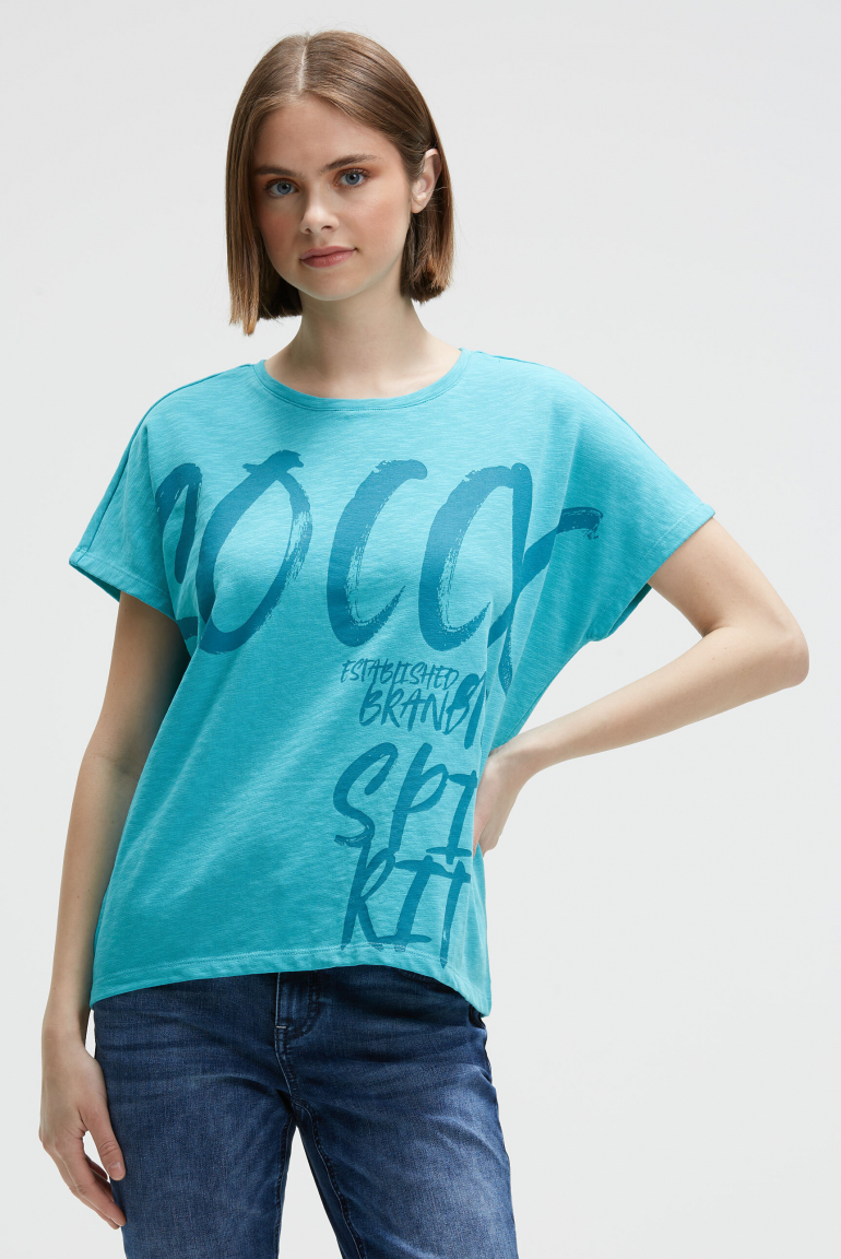 Ärmelloses Oversized Shirt mit Label Print ocean flash