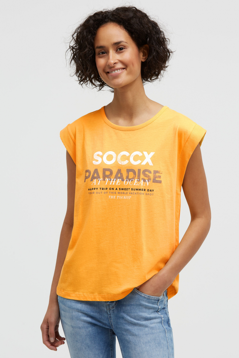 Ärmelloses Shirt mit Logo Prints fresh mango