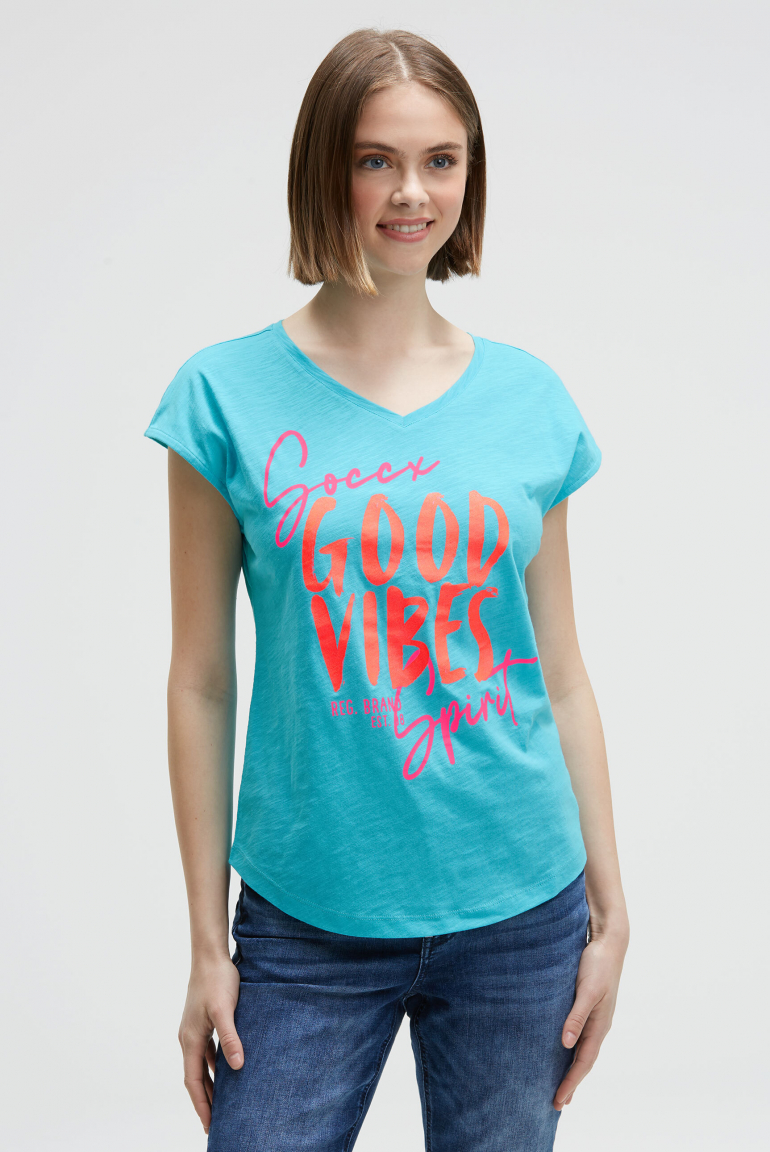 Ärmelloses Shirt mit V-Ausschnitt und Prints ocean flash