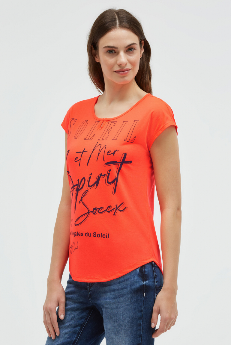 Ärmelloses Shirt mit Wording Print red neon