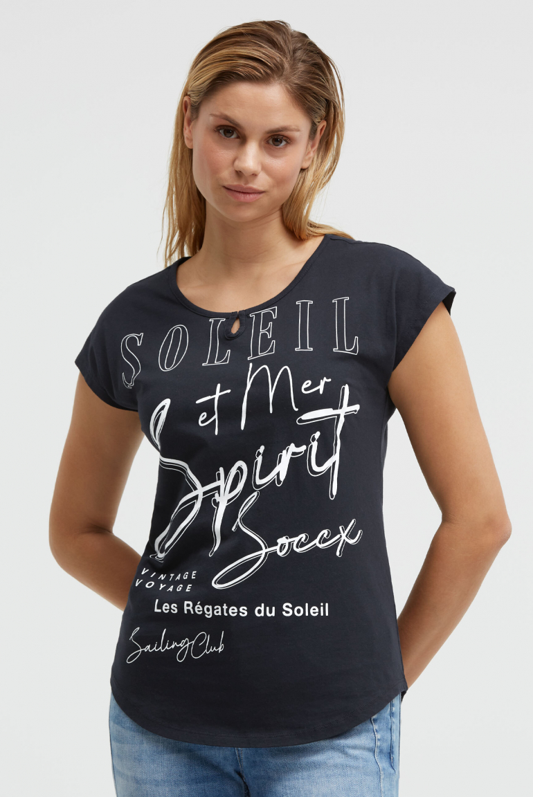 Ärmelloses Shirt mit Wording Print blue navy