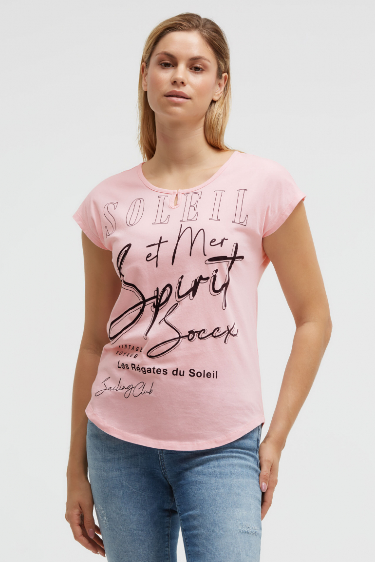 Ärmelloses Shirt mit Wording Print french rose