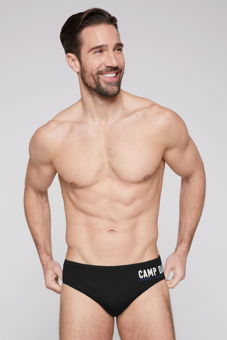 Badeslip mit Logo Print black