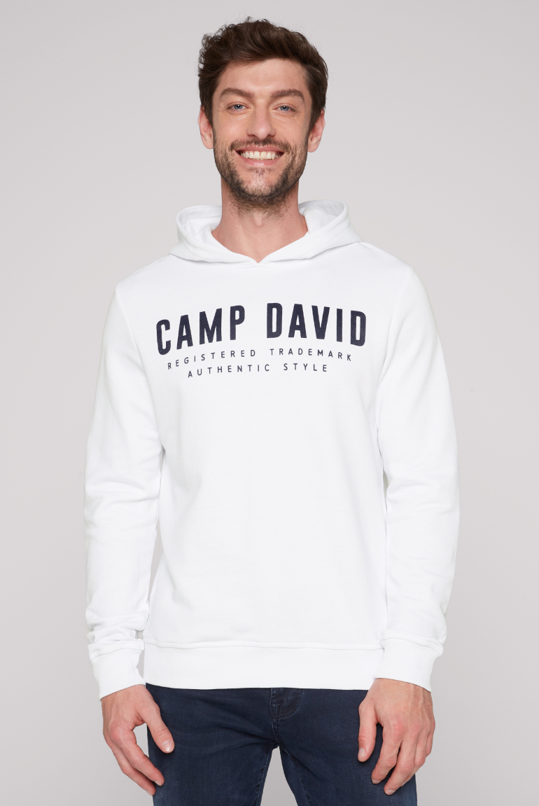 Basic Hoodie mit Logo Print opticwhite