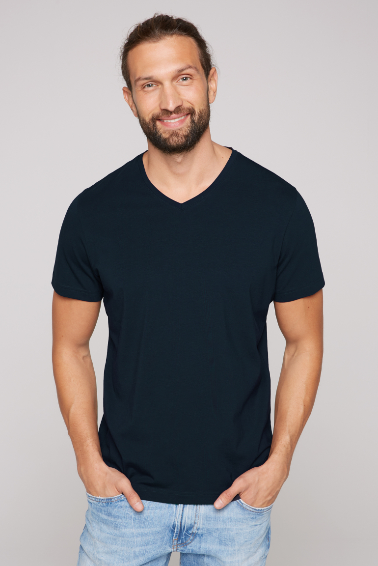Basic T-Shirt mit V-Neck, Doppelpack blue navy / blue navy