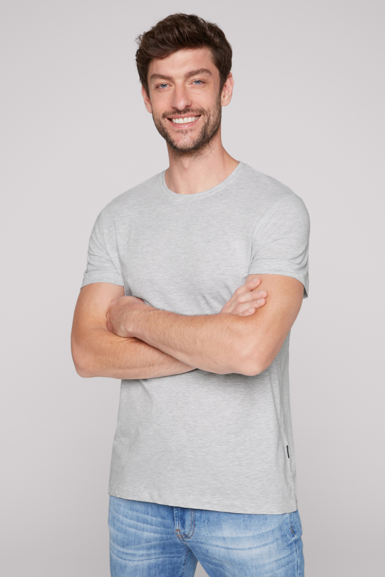 Basic T-Shirt Rundhals 2er-Pack grey melange