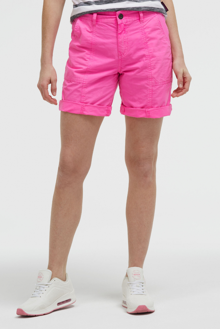 Bermudashorts mit Zip Fly neon magenta