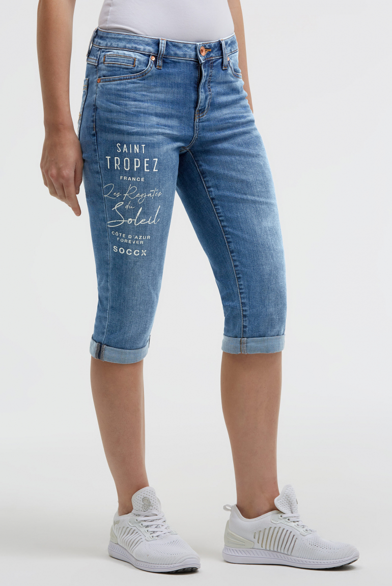 Capri Jeans RO:MY Regular Fit mid blue printed