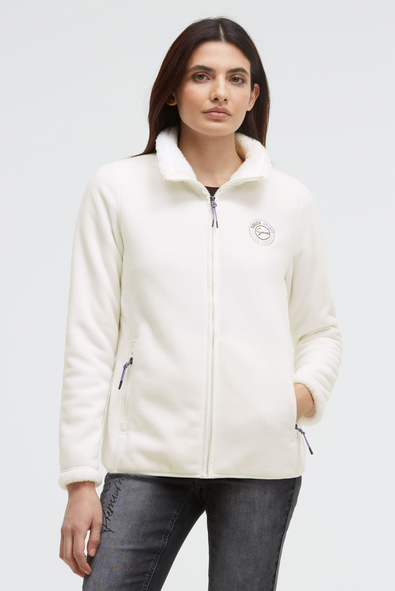 Fleecejacke im Sherpa-Look ivory