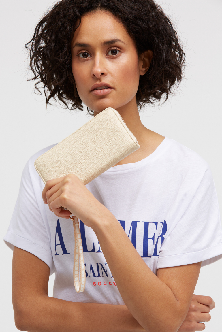 Geldbörse mit Logo-Prägung old sand