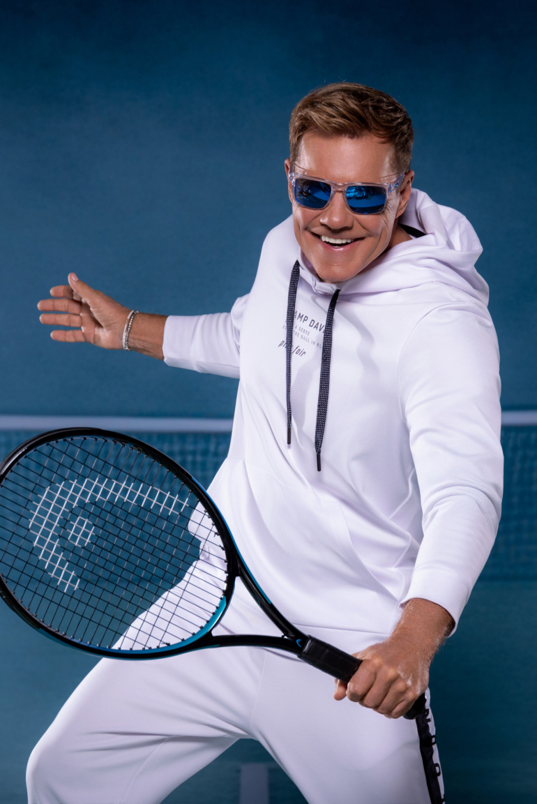 Hoodie aus Interlock mit Backprint white