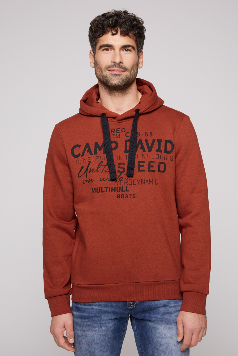 Hoodie mit Label Print rust