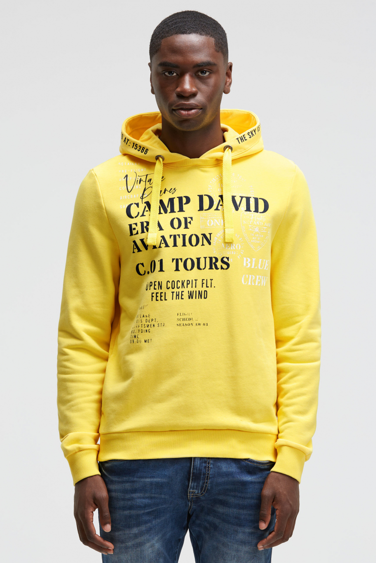 Hoodie mit Puffprint yellow sun