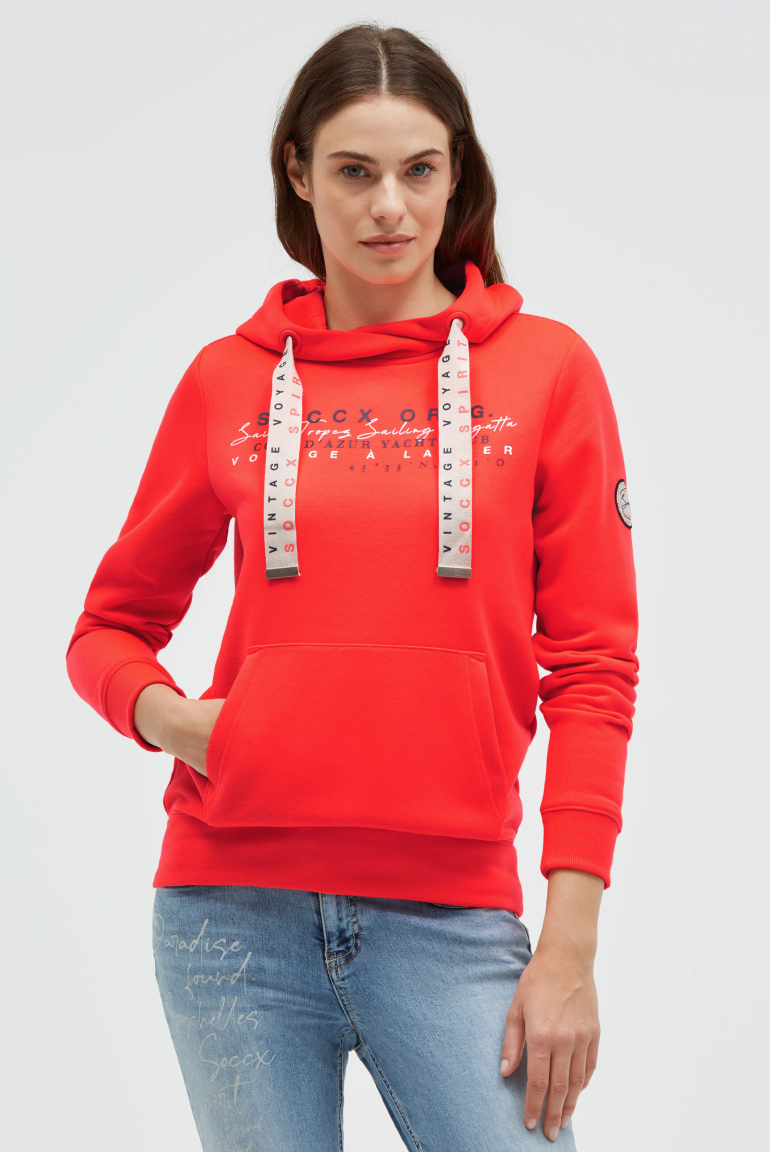 Hoodie mit Rubber Artworks red neon