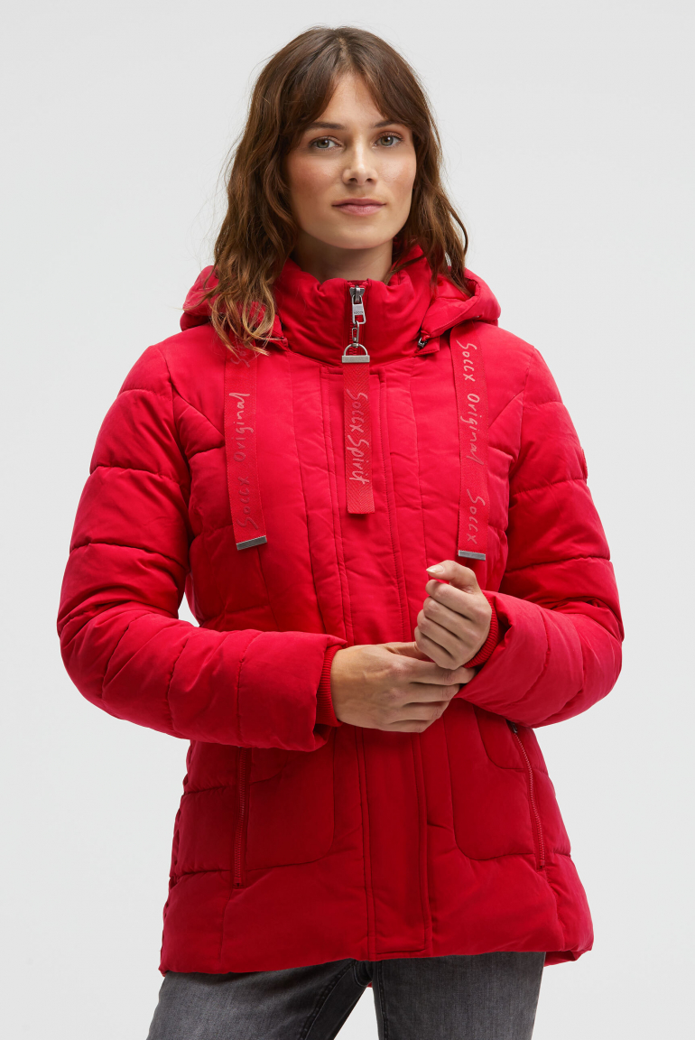 Jacke mit Stepp-Design und Kapuze red flame