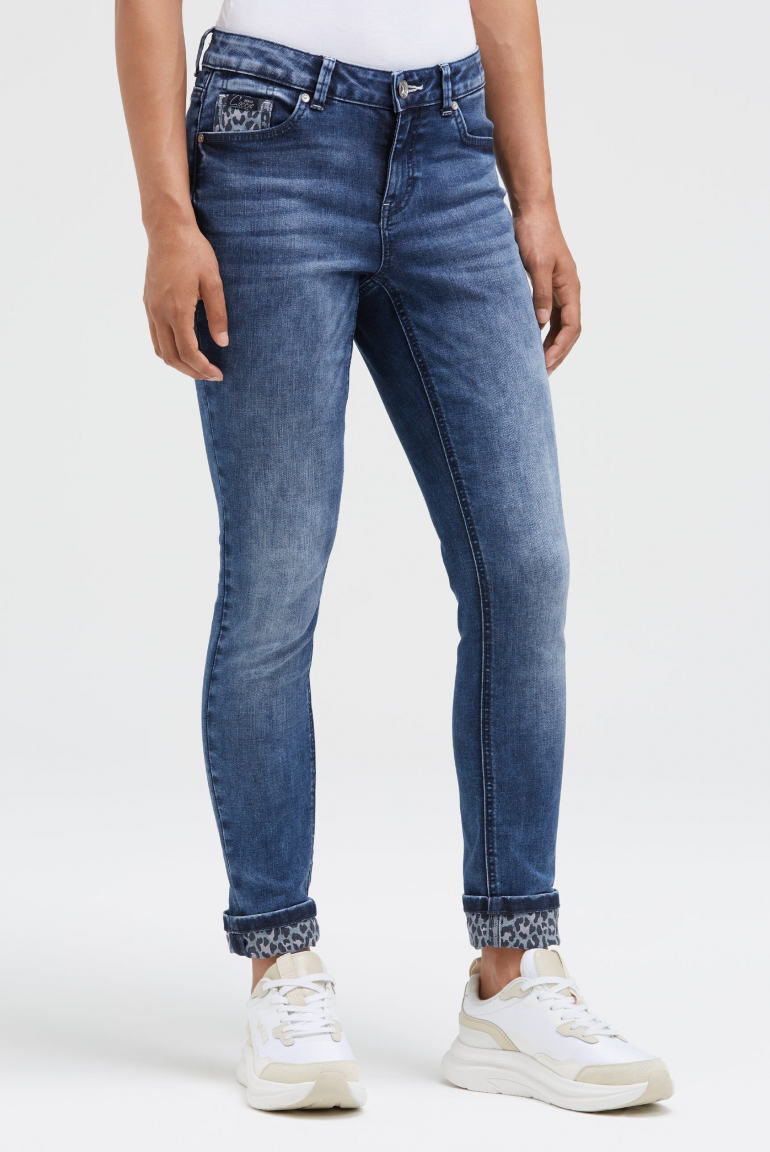 Jeans MI:RA Slim Fit blue vintage print