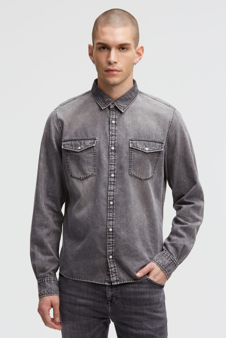 Jeanshemd Regular Fit stone grey
