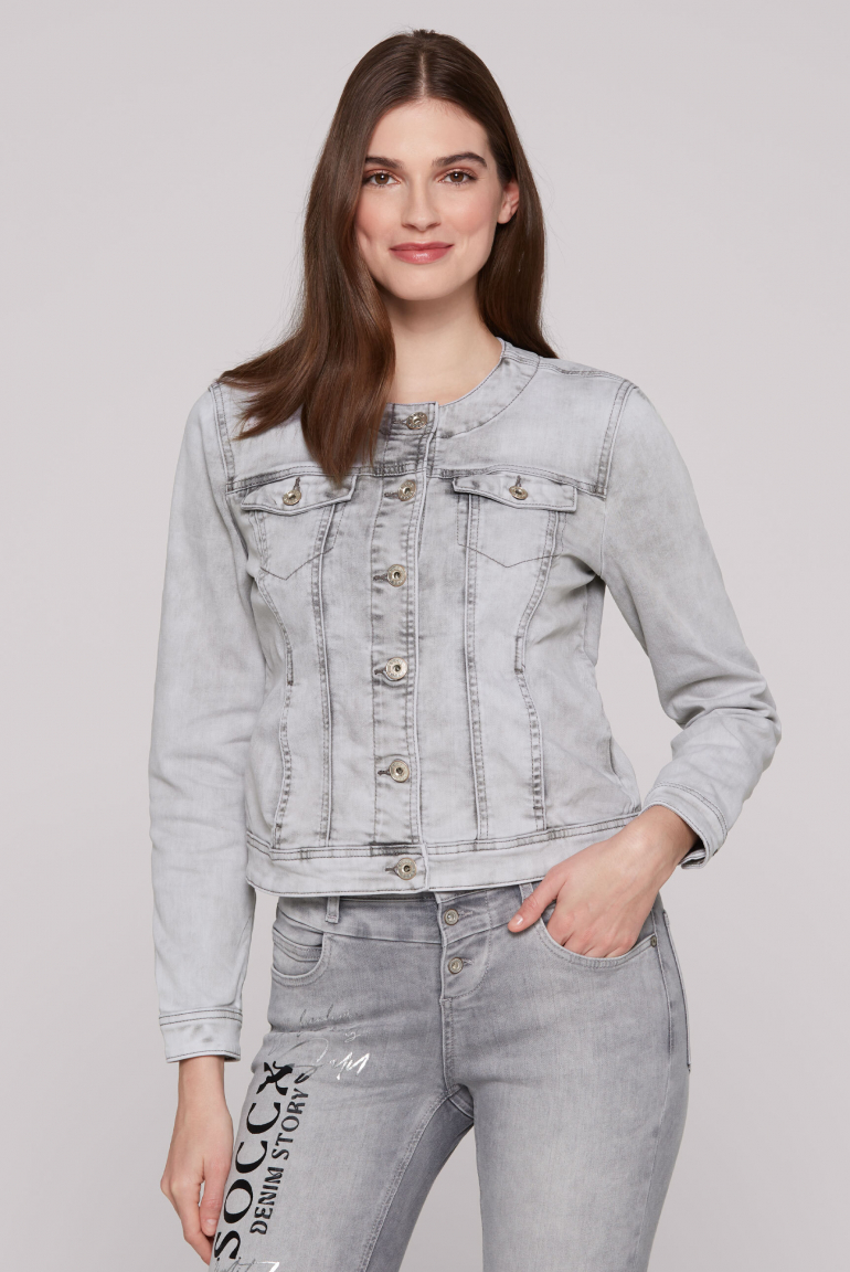 Jeansjacke JE:SSY light grey printed