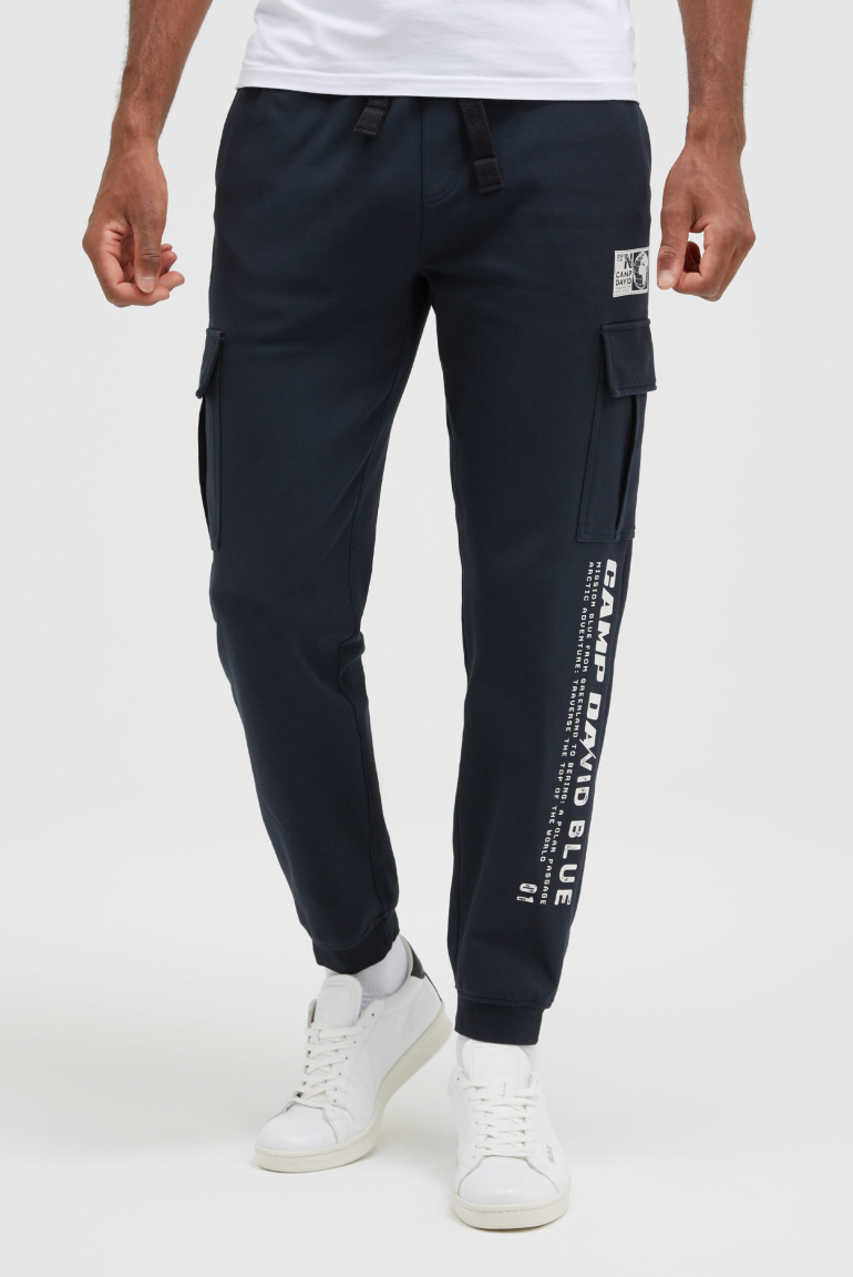 Jogginghose mit Beintaschen und Prints blue navy
