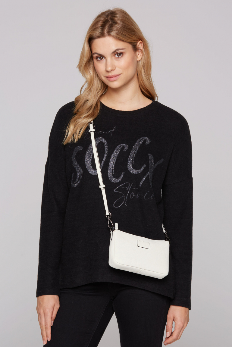 Kleine Crossbody Bag mit Label Badge ivory