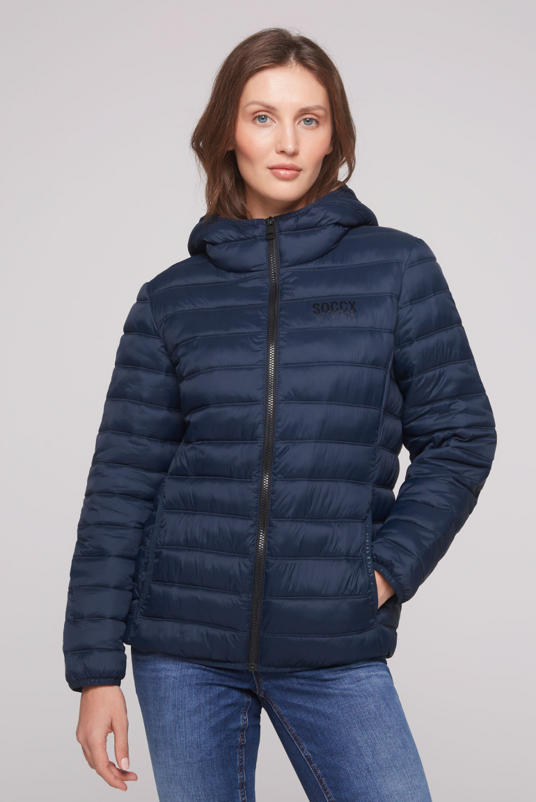 Leichte Steppjacke mit Kapuze blue navy