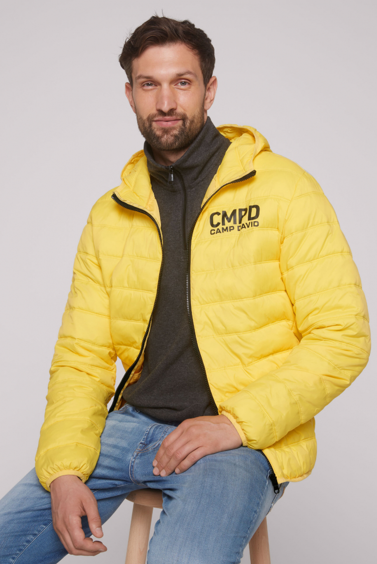 Leichte Steppjacke mit Kapuze industrial yellow