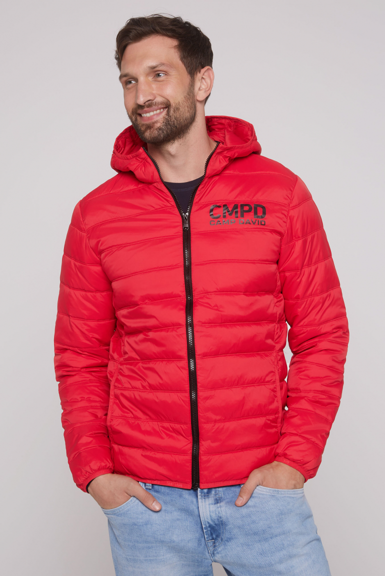 Leichte Steppjacke mit Kapuze royal red