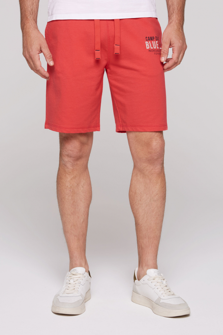Leichte Sweatshorts mit Logo Print skipper red