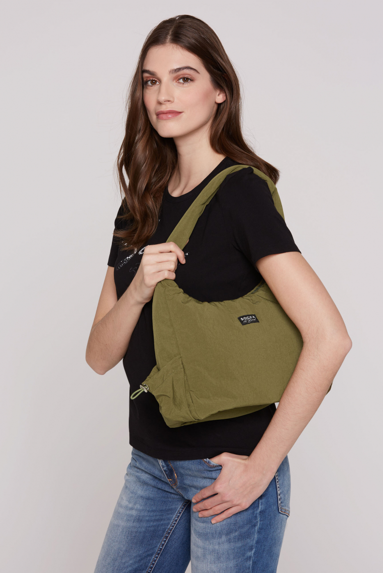 Leichte, wattierte  Schultertasche khaki