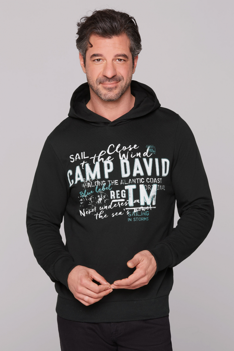 Leichter Hoodie mit Label Print black