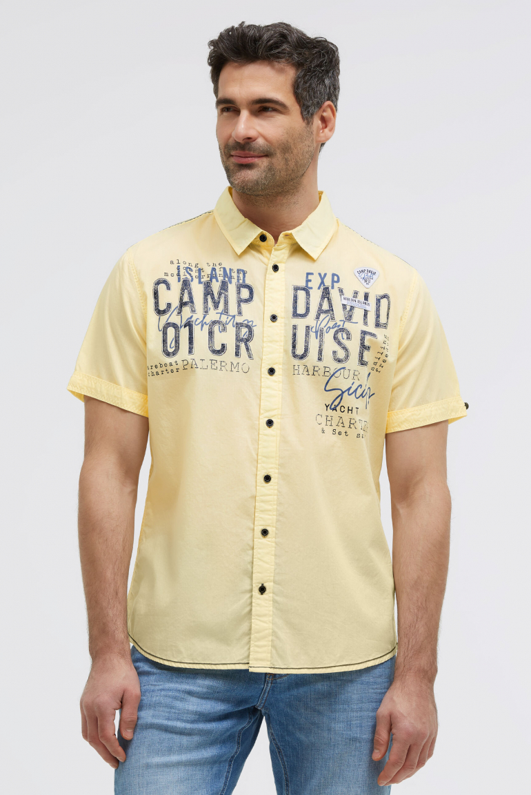 Leichtes Kurzarmhemd mit Logo Artwork lemon juice