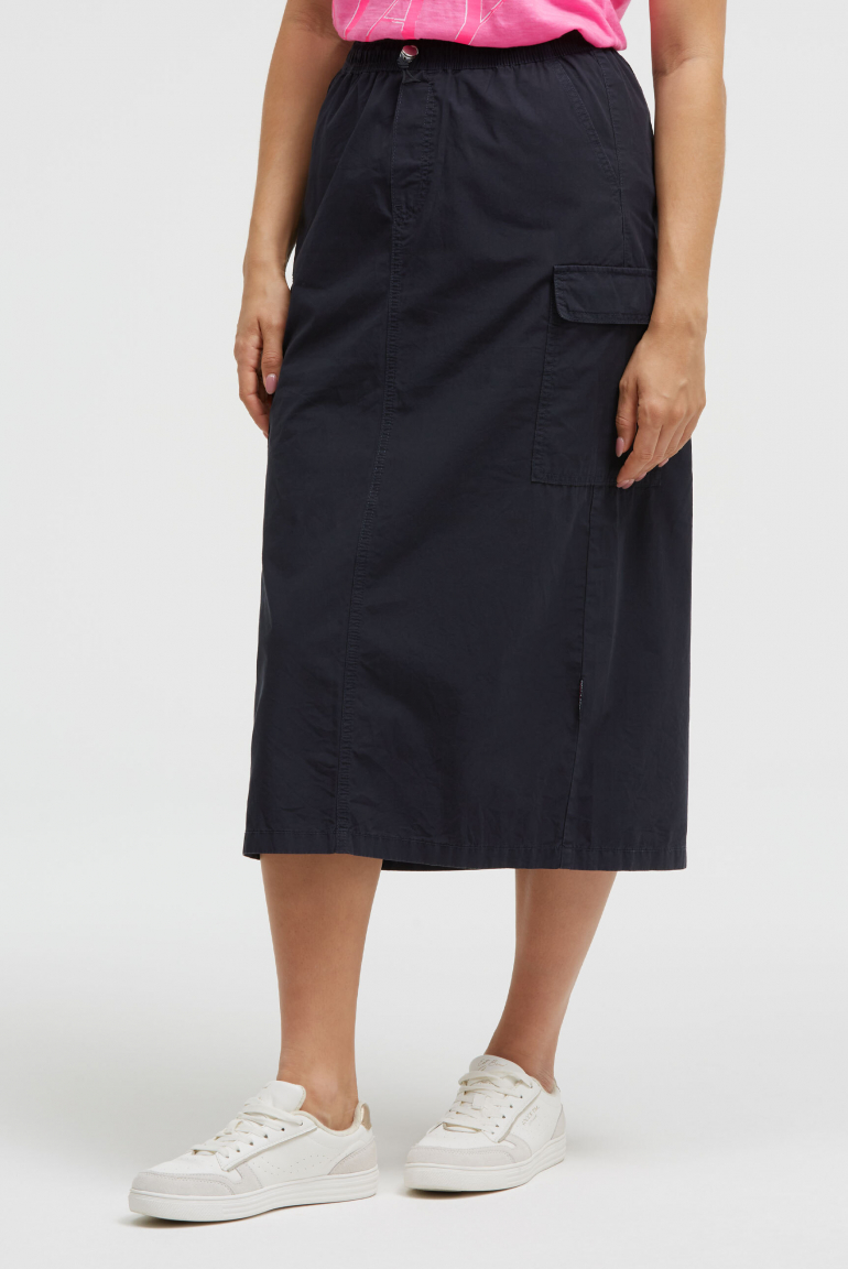 Midirock im Cargo-Stil mit Elastikbund blue navy