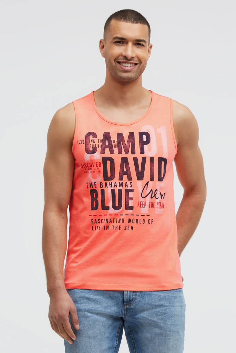 Muskelshirt mit Logo Prints neon flame