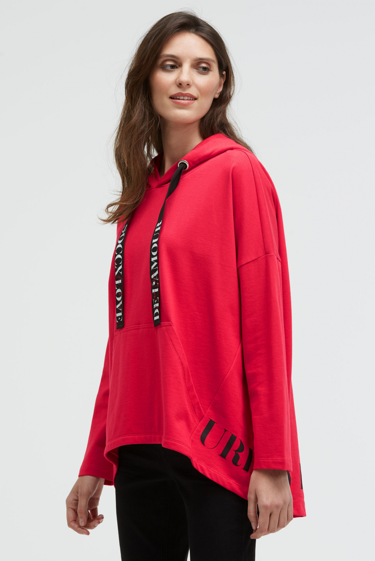 Oversized Hoodie mit Logo Print lovely red
