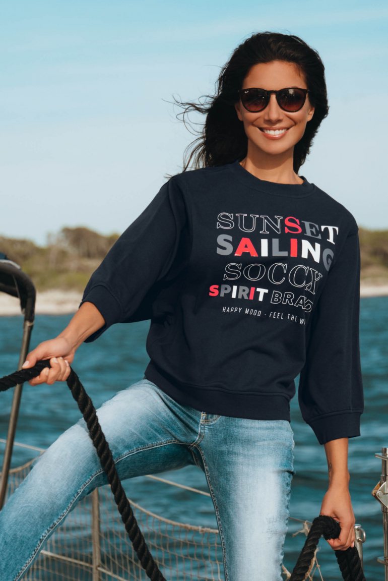 Oversized-Sweatshirt mit besonderer Ärmelweite blue navy