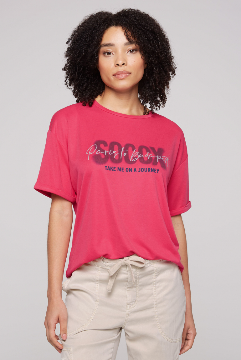 Oversized T-Shirt mit Logo Artwork pinky red