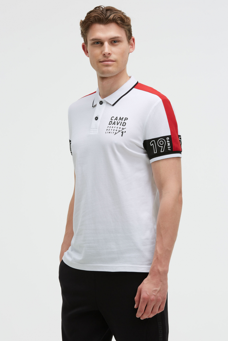 Pikee-Polo mit Colour-Blocking opticwhite