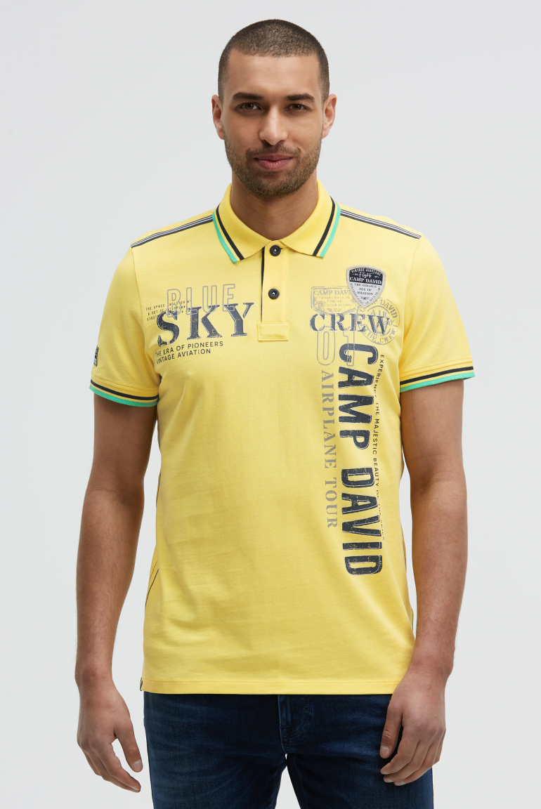 Poloshirt aus Pikee mit Logo Artworks yellow sun