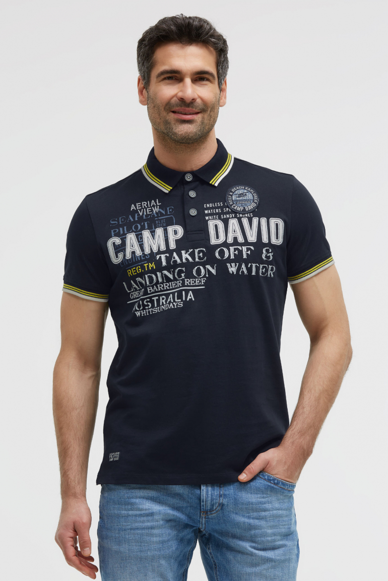 Poloshirt Kurzarm mit Logo-Applikationen blue navy