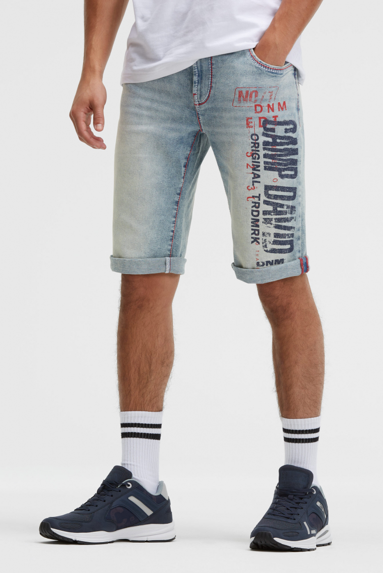 Skater Jeans RO:BI Slim Fit grey blue print
