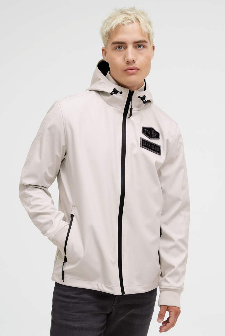 Softshelljacke mit Logo-Prägung am Rücken silvery