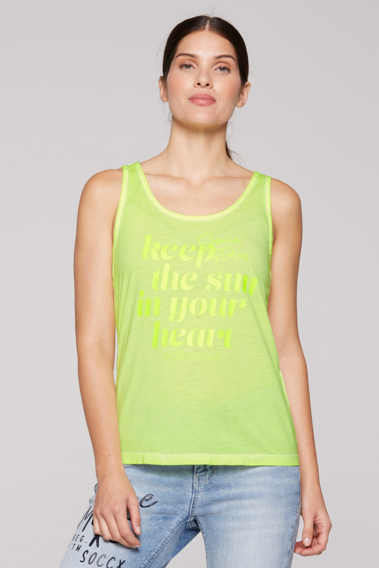 Sommertop Oil Dyed mit Print summer lime